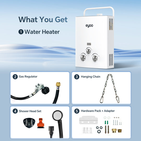 Eyoo 5L 34000 BTU Portable Propane Water Heater Outdoor