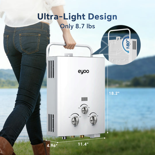 Eyoo 5L 34000 BTU Portable Propane Water Heater Outdoor